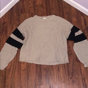 Stripe sleeve sweater